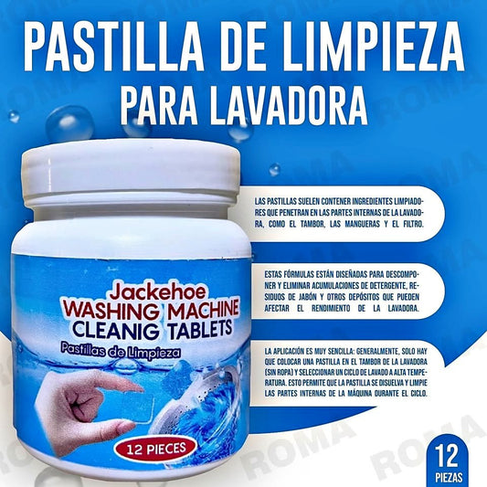 Pastillas para Limpieza interna de Lavadoras – Elimina Sarro, Residuos y Malos Olores