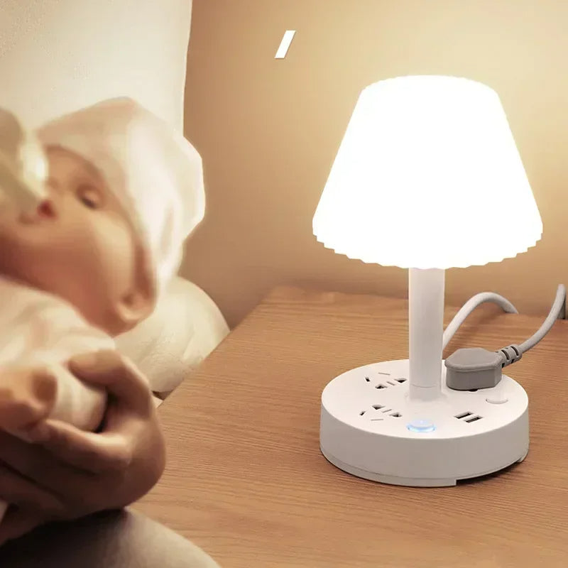 Lámpara de Noche Inteligente con Soporte Celular color rosado