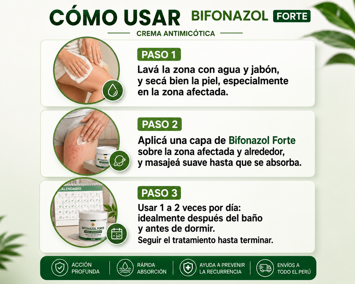 Bifonazol Forte 3 EN 1 | Crema Intensiva Contra Hongos y Tiña